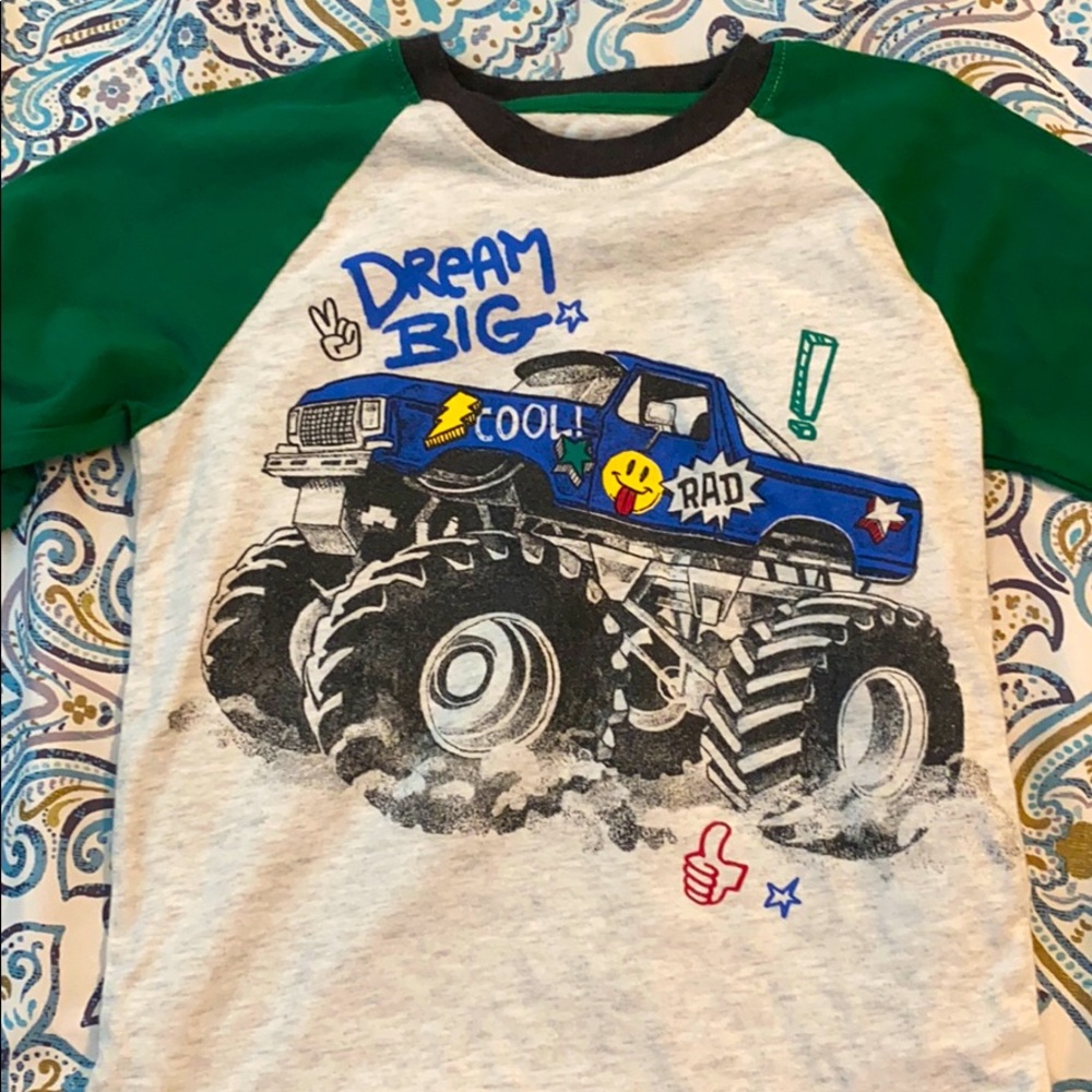 Monster truck long sleeve tee